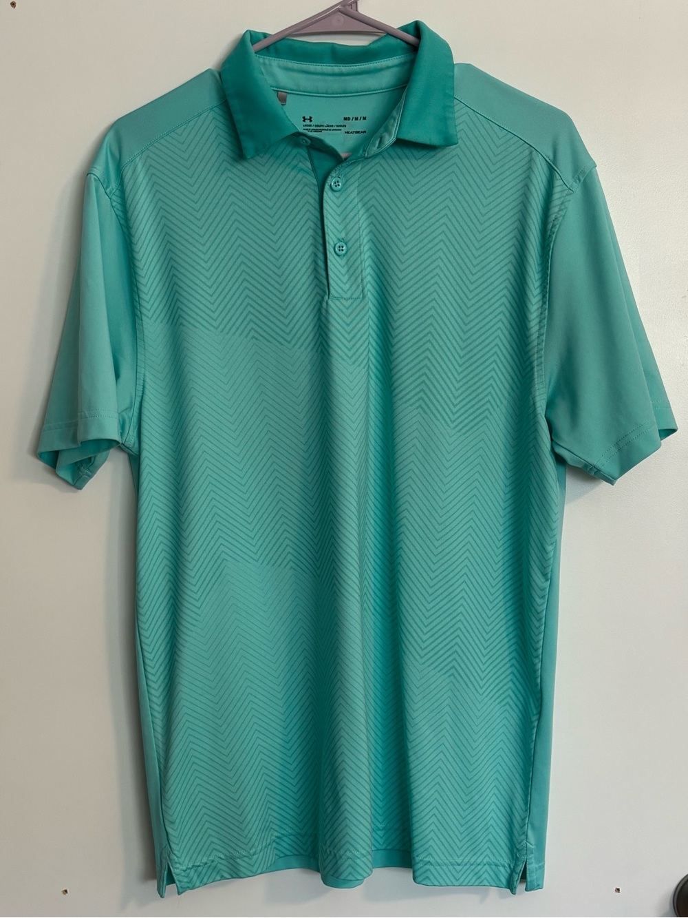 Under Armour Short Sleeve Performance Golf Polo Teal Medium Active Sport Shirt